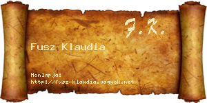 Fusz Klaudia névjegykártya