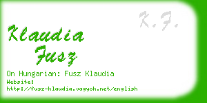 klaudia fusz business card